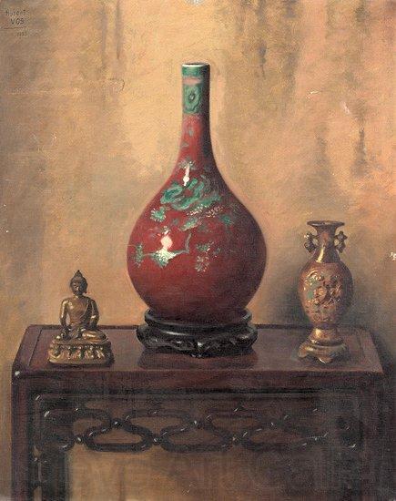 Hubert Vos Red Chinese Vase
